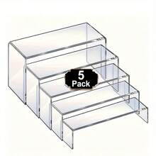 5个透明亚克力蛋糕架 - 透明防水展示架，适用于纸杯蛋糕、慕斯、寿司、甜点 - 适用于婚礼、派对、商务活动、餐饮 - 非电动，蛋糕装饰用品 - 彩色 - 查看 5