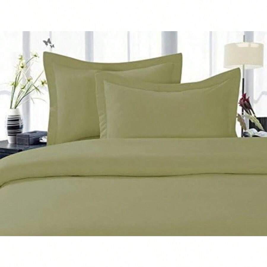 Linen Best Softest Coziest Duvet Cover Ever! 1500 Premier Hotel Quality Luxury Super Soft Wrinkle Free 3-Piece Duvet Cover Set Full/Queen Sage-Green - SageGreen - View 1
