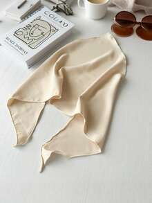 1-3pcs Teens/Young Adults Solid Color Fabric Large Triangle Headscarf Headband - Multicolor - View 12