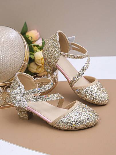 Giày sandal cao gót đính sequin, đá pha lê nhiều màu sắc, hình bướm lấp lánh, kiểu dáng mới nhất, đang bán chạy nhất, mềm mại và thoải mái, phù hợp cho mặc hàng ngày, dự tiệc, khiêu vũ và các dịp khác, giúp bạn trở thành nàng công chúa nhỏ rạng rỡ nhất.
