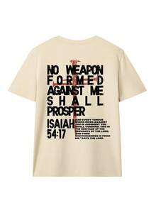 女士夏季新款字母十字印花休闲度假宽松百搭圆领米色短袖T恤，时尚日常上衣，适合日常穿着 - 杏色 - 查看 3