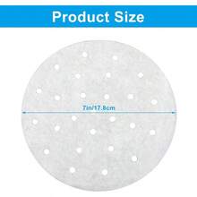 200 Pcs Dumpling Paper Steamer Paper Inch Steamer Basket Liners With Holes, Parchment Paper Frying, Baking - 7吋 - 查看 2