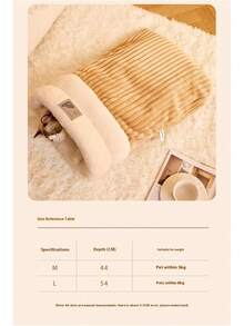 Sleeping Bag, Cueva para Gatos, Camita para Gatos, Bolsa De Dormir para Gato Interior Lavable, Saco De Dormir para Gatos para Mascotas, Almohadilla para Calentar Camas para Perritos (Marrón,) - 1 - Ver 5