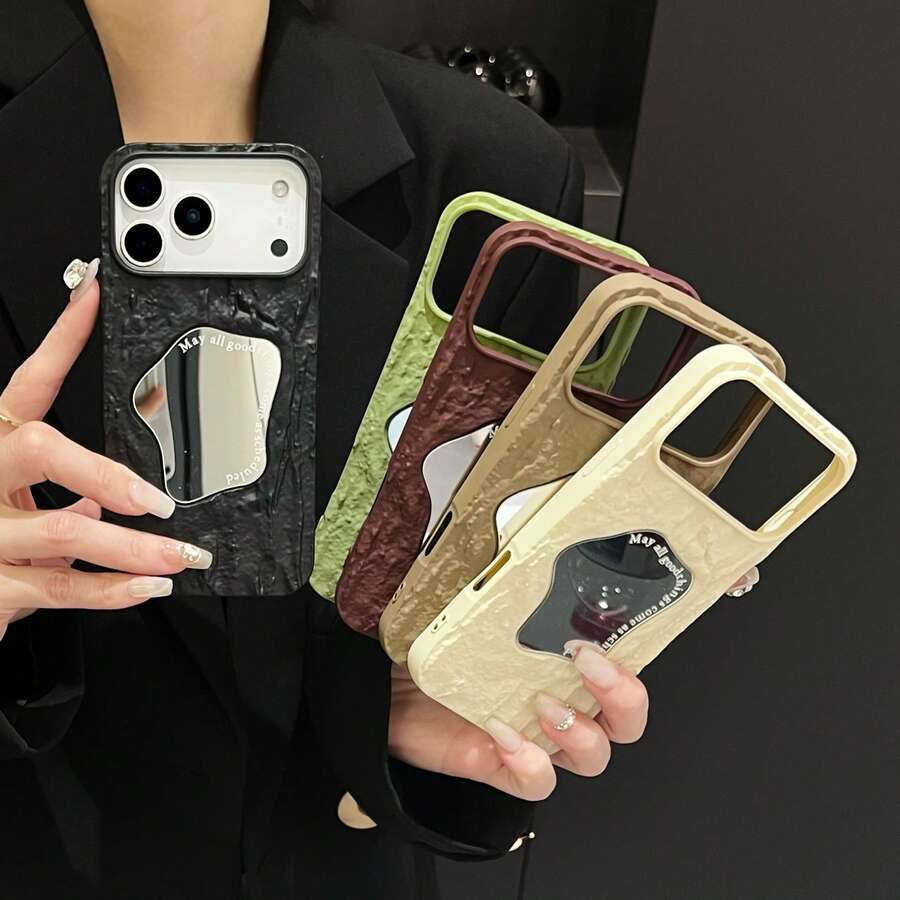 Autumn/Winter New: Matte Mirror Rock Surface Phone Case, Compatible With IPhone 17 Pro Max, 16 Pro, 15, 14, 13 And 12 Pro Max
