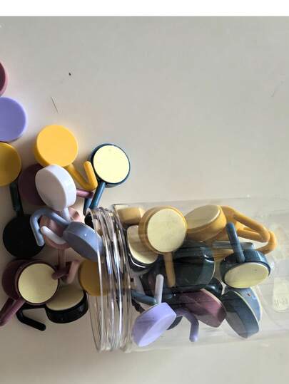 Multi-Purpose Adhesive Hooks, Small Plastic Hooks In Multiple Colors, No Drilling Required For Dorm Room Wall, Hang Keys