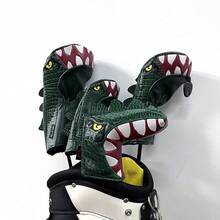 maxbase 1pc Tyrannosaurus Rex Pattern Golf Club Head Cover, PU Golf Club Head Cover, Golf Accessories, Golf Gift - Dark Green - View 2