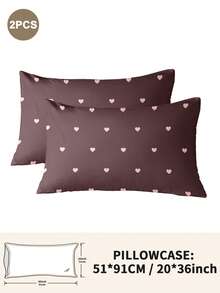 1pc/2pcs/4pcs Polyester Pillowcase Set With Bow & Heart Pattern, Soft & Comfortable, Suitable For All Seasons - Multicolor - View 51