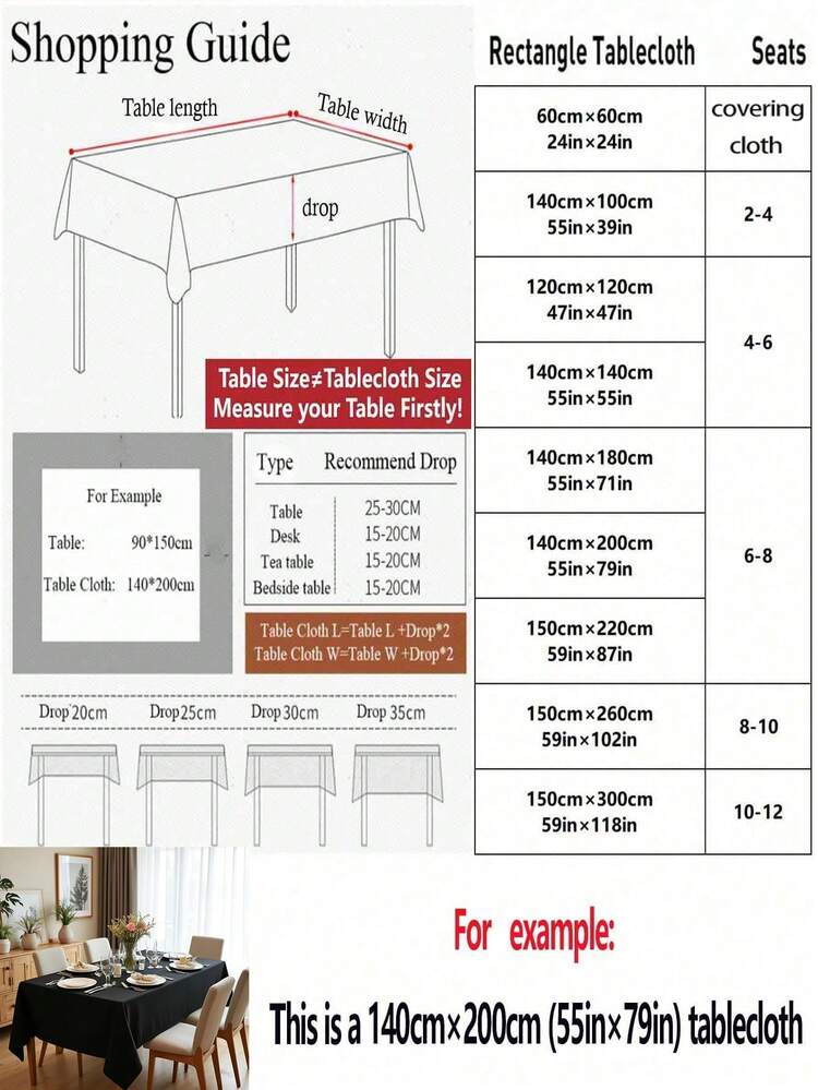 1 chiếc khăn trải bàn bằng polyester có thể giặt, chống bám bẩn và nhăn, màu trơn, hình chữ nhật, nhiều kích cỡ, thích hợp cho tiệc buffet, bàn ăn, bàn cà phê, tiệc tùng, sinh nhật, quán cà phê, tiệc chiêu đãi, dã ngoại, tiệc nướng BBQ, trong nhà, ngoài trời, tháng Ramadan và sử dụng hàng ngày. - màu đen - Xem 2