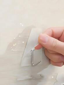 2/4/10pcs Modern Stainless Steel Towel Hooks | Wall Mounted, Self-Adhesive, Brushed Surface, No Drilling Required, Polished ABS Plastic - Multicolor - View 7