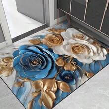 1pc Unique Floral Diatomite Bath Mat, Floor Carpet, Suitable For Bathroom And Toilet
