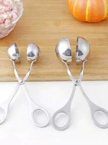 1 pièce Moule à boulettes de viande et boules de riz en acier inoxydable, outil multifonctionnel pour la friture, l'ébullition et d'autres cuissons, convient pour la cuisine domestique, fabricant de boulettes de viande et boules de riz DIY, ustensile de cuisine antiadhésif pour la friture et l'ébullition