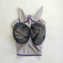 Breathable Mesh Horse Fly Mask, Comfortable Summer Anti-Mosquito Head Cover, Horse Riding Protective Gear - Grey - View 1