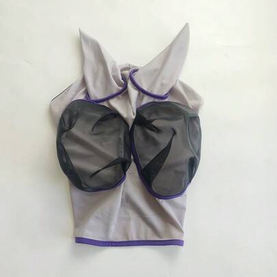 透气网眼马用防蝇面罩，舒适夏季防蚊头套，骑马防护装备