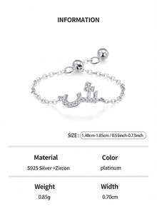 1枚优雅925纯银阿拉伯字母可调节戒指，适合女性佩戴，是婚礼、生日、母亲节及其他场合的理想礼物。