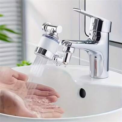 1個 引き出し式キッチンシャワーヘッド - 3種類のスプレーモード、360°回転シンクスプレー、節水エアレーター、キッチンとバスルームの流し用