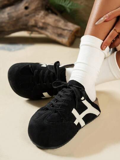 新款时尚系带麂皮绒厚底舒适凉鞋，坡跟一脚蹬穆勒鞋，适合户外、通勤、日常休闲穿着