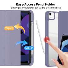 CJIAXIN Case For A16 2025 11-Inch Air, 13-Inch Air, M3 2025 7-Inch Mini, A17Pro 2024 11-Inch Air, 13-Inch Air, M2 2024 11-Inch Pro, 13-Inch Pro, M4 2024 12.9-Inch Pro, 7/8/9th Gen 10.2-Inch, 10th Gen 10.9-Inch, Air 4/5th Gen 10.9-Inch, Pro 11th Gen 4/5/6th Gen, Mini 6 Soft Edge Protective Slim Transparent Cover With Pencil Holder And Multi-Angle Folding Stand - Lilac Purple - View 6