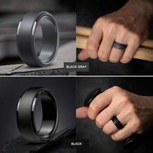 Egro - Anillos de boda de silico para hombre: anillo de goma clásico de estilo  hipoalergénico para gimsio/al aire última intervensión/regalo 1/4/7 paquete variado con tamaño medio - SETFNegroGrisGranateAzulCrepsculoNegro - Ver 4