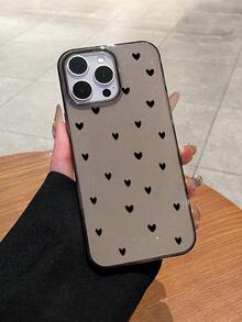 Modischer funkelnder schwarzer Herz-Muster mit Bling-Effekt, TPU-Material, schwarze transparente Handyhülle, mit feinem Glitzer, hochwertige transparente Schutzhülle kompatibel mit iPhone-Hülle, Handyhülle, Hülle 17 Pro Max, Covers, süße Handyhülle, Hülle für 11/14/15/16 ProMax. Perfektes Valentinstags-Geschenk, Neujahrgeschenk für Frauen - Schwarz - Übersicht 6