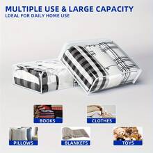 5/10个装PVC被子收纳袋，透明床上用品包装收纳袋，防尘毯子枕头收纳盒，家用衣柜整理袋，可收纳衬衫、裤子、毛巾等，节省空间，适用于衣柜、卧室、家庭、宿舍、卧室配件、商务旅行、返校搬家等场合。