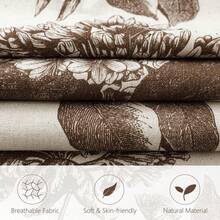 1pcs Faux Linen Floral Vintage Throw Pillow Covers Neutral Accent Print Decorative Cushion Covers Farmhouse Boho Home Decor For Sofa Chair Couch Bedroom Living Room,18*18 Inch,Blue Single-Sided Print Without Zipper - 棕色 - 查看 6