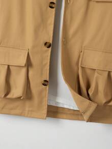 Bộ trang phục áo khoác tiện dụng và quần túi hộp cổ điển Mỹ mùa thu dành cho nam, phong cách mạnh mẽ - Màu Khaki - Xem 5