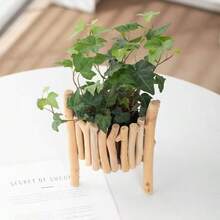 Woodwork Flower Arranging Container Flowerpot, Which Can Be Used For Table Decoration, And Is A Water-Raised Flowerpot With A Glass Inner Basin. - Multicolor - View 3
