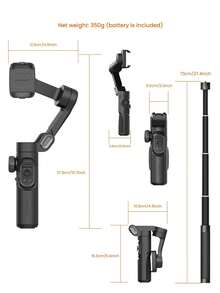 AOCHUAN 专业多功能云台套装，三轴云台稳定器，RGB 补光灯，人脸追踪，精美便携包，73cm 延长杆，手机支架，适用于手机摄影、旅行和户外视频录制内容创作，兼容 和安卓手机，适合冬季假期、旅行 Vlog、户外活动、直播、稳定 Vlog 拍摄、度假旅行工作室、户外直播、旅行 Vlog 视频录制、网红内容创作等场景。手机稳定器 ActiveTrack - 黑色 - 查看 3