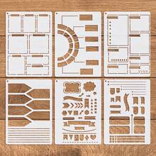 6pcs 5x7 Inch Diary Template Set - Suitable For Notebooks, DIY Planners, Handwriting Fonts And Creative Writing Projects, Waterproof And Flexible Diary Templates
