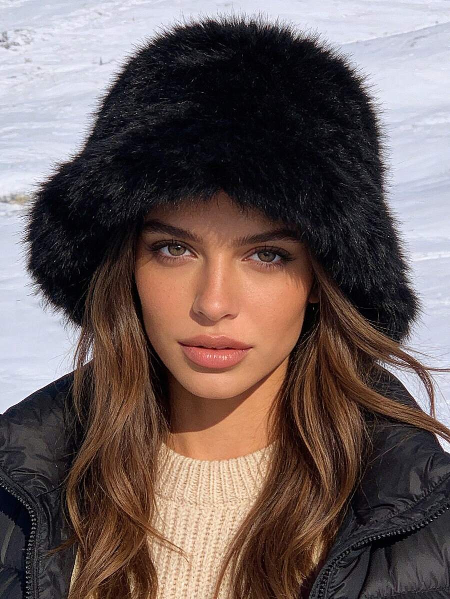 Chapéu Bucket Feminino Fofo (1 unidade), Leve, Respirável, Casual, Simples e Versátil, Ideal para Outono/Inverno, Perfeito para Uso Externo, Unissex e para Uso Diário. - chapéu de balde - Ver 1