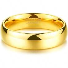 TRUMIUM 2mm 4mm 6mm 8mm Tungsten Wedding Band Ring for Men Women Gold/Rose Gold/Silver Domed High Polish Comfort Fit 4-15 - Chapadoenorode24quilatesde6mm - Ver 3