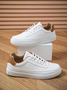 Men's Fashion Casual Sneakers, Minimalist Sports Shoes, White Trainers