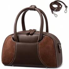 Bolso de hombro para mujer LOVEVOOK - Bolso de mano vintage de estilo de béisbol con acolchado de moda para uso diario - Marrón - Ver 1