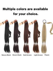 30inch Synthetic Braided Ponytail Hair Extensions, High Temperature Fiber Boxer Braid - Multicolor - View 7