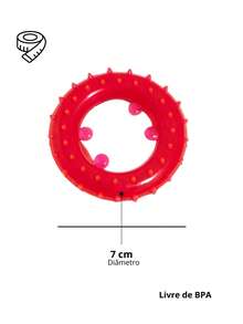 Set Of 4 Neon Pet Teething Rings, 7cm, , Durable - Rosa Fucsia - Ver 5
