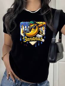 Savannah Banana Baseball Drip Shirt, Retro Ice Cream Drip Baseball Tee, Funny Game Day Top, Baseball Fan Gift, Family Banana Matching Tshirt - màu đen - Xem 7