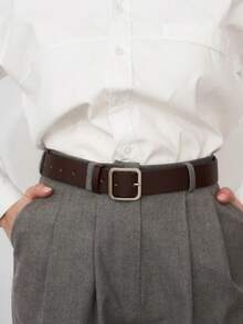 Curea de damă cu cataramă pătrată simplă, versatilă, la modă, potrivită pentru rochii, paltoane, pantaloni