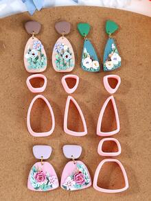 2/4/20pcs Irregular Geometry Polymer Clay Cutter For Jewelry Making, Flower Earring Clay Tool, Summer Beach Vacation Polymer Clay Mold, Jewelry Making Kit - Clay Cutter - View 7