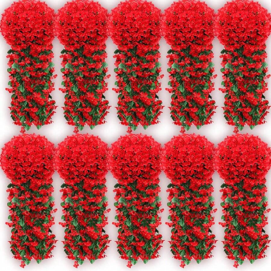 1/30 pièces Pendentif violet artificiel, fleur artificielle, convient pour centre de table de mariage, décoration de la maison, jardin, baby shower, fournitures de fête, décoration de couronne, Thanksgiving, décoration d'arche, décoration de branche, cuisine, salle de bain, cadeau pour femme, cadeau pour homme, décoration de la maison, cadeau de la Saint-Valentin - Rouge - Voir 1