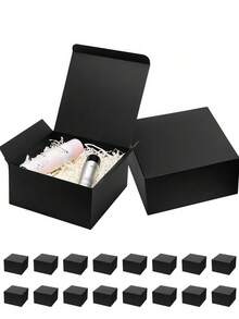 8pcs Black Gift Boxes With Lids, Groomsman Proposal Boxes, Suitable For Wedding, Graduation, Holiday And Birthday Gift Packaging - Black - View 7