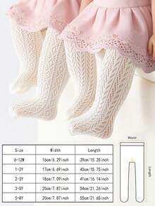 2 件装女婴可爱洛丽塔简约打底裤，V 型提花设计，适合夏季户外活动