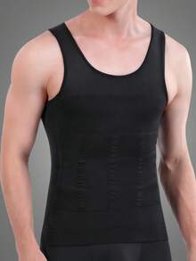 1pc Men's Slim Fit Compression Undershirt, Abdominal Shaping Shirt, Moobs Sweat Vest Suitable For Running, Gym, Home Use, Sports Compression Vest, Shaping Sleeveless Breathable Fitness Vest For Men - Multicolor - View 15