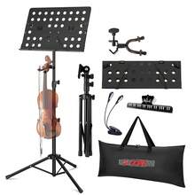 5 CORE Music Stand For Sheet Music Tripod Height Adjustable Portable Folding Note Holder Atril Para Partituras W Light Clip - MUS FLD HD ACC BLK - Black - View 2