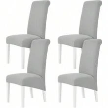 4-Piece Universal Dining Chair Cover, High Elasticity Washable, Suitable For Kitchen, Restaurant, Hotel Chair Cover Protection - 4pack Grey - View 8