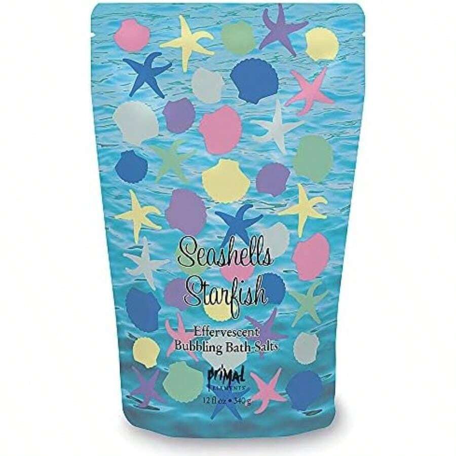 Primal Elements Sal marina desintoxicante, de aromaterapia burbujeantes, vainilla de Tahití, bolsa resellable de 12 onzas(Conchas marinas y estrella de mar) - Multicolor - Ver 1