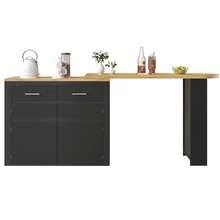 Extendable Bar Table With Storage (137-215*39*102.3 Cm), Modern And Mobile Bar Table, Telescopic Bar Table With One Drawer And Two Shelves, Bistro/Kitchen Island Style High Table, Black - Black + Medium Density Fiberboard - View 7