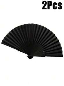 3 piezas Abanico plegable negro clásico, gran regalo para refrescarse en verano, elegante y de moda abanico plegable negro, fácil de llevar y guardar, adecuado para bodas, fiestas, actuaciones, baile, decoración del hogar, festivales, regalos de cumpleaños, regalos de graduación y talla grande ocasiones. - Multicolor - Ver 16