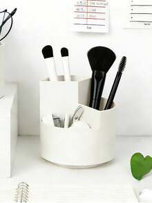 1 hộp đựng cọ trang điểm xoay sáng tạo INS dung tích lớn, hộp đựng đồ dùng văn phòng thời trang, cốc đựng bút tối giản, đồ trang trí phòng. - trắng - Xem 2