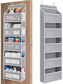 1pc Multi-Functional Over-The-Door Storage Bag, Single/Triple/Five Layer Hanging Organizer Bag With Transparent Window, Space-Saving For Home, School, Bathroom, Bedroom, Kitchen, Dorm, RV And More - Multicolor - View 2