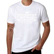Bold Princess Security Graphic T-Shirt - Men'S Casual Black Tee With Crown And Stars Design, Comfortable Cotton Blend, Perfect For Urban Style And Everyday Wear - trắng - Xem 1